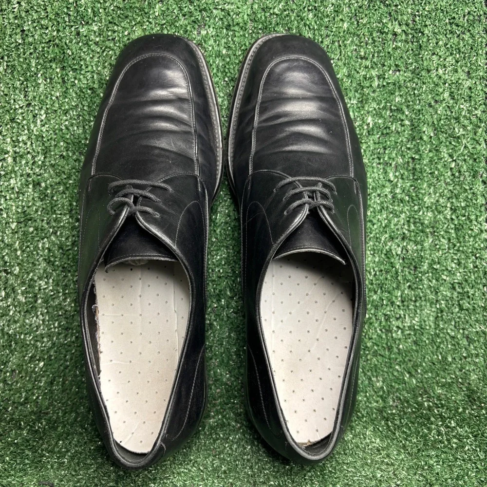Bally Oronis Leather Lace Up Apron Toe Classic Oxford Dress Shoes Black Mens 12D